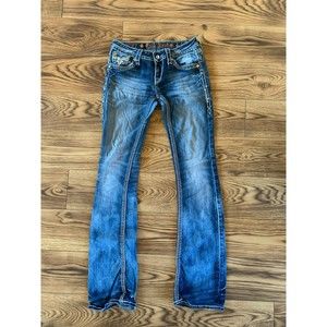 Rock Revival Womens Size 27 Kai Bootcut Low Rise Bling Jeans